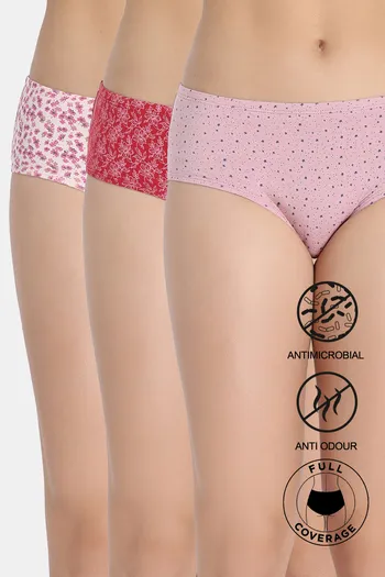 Buy Zivame Low Rise Full Coverage Hipster Panty (Pack of 3) - Multicolor